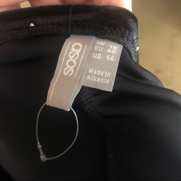 ASOS Curve Velvet Gold Studded Dress - Picture 5 of 7